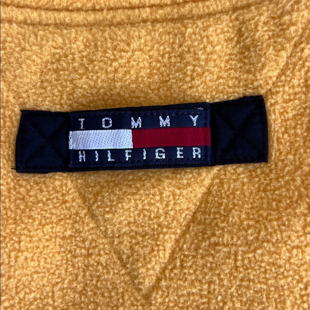 Y2K VTG Tommy Hilfiger Mustard Fleece Vest - Picture 7 of 7